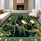 Woodland Owl And Weeping Willow Trees Rug