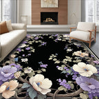 Floral Vine With Lavender Blossoms Rug