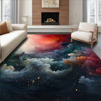 Cosmic Swirl Abstract Galaxy Rug