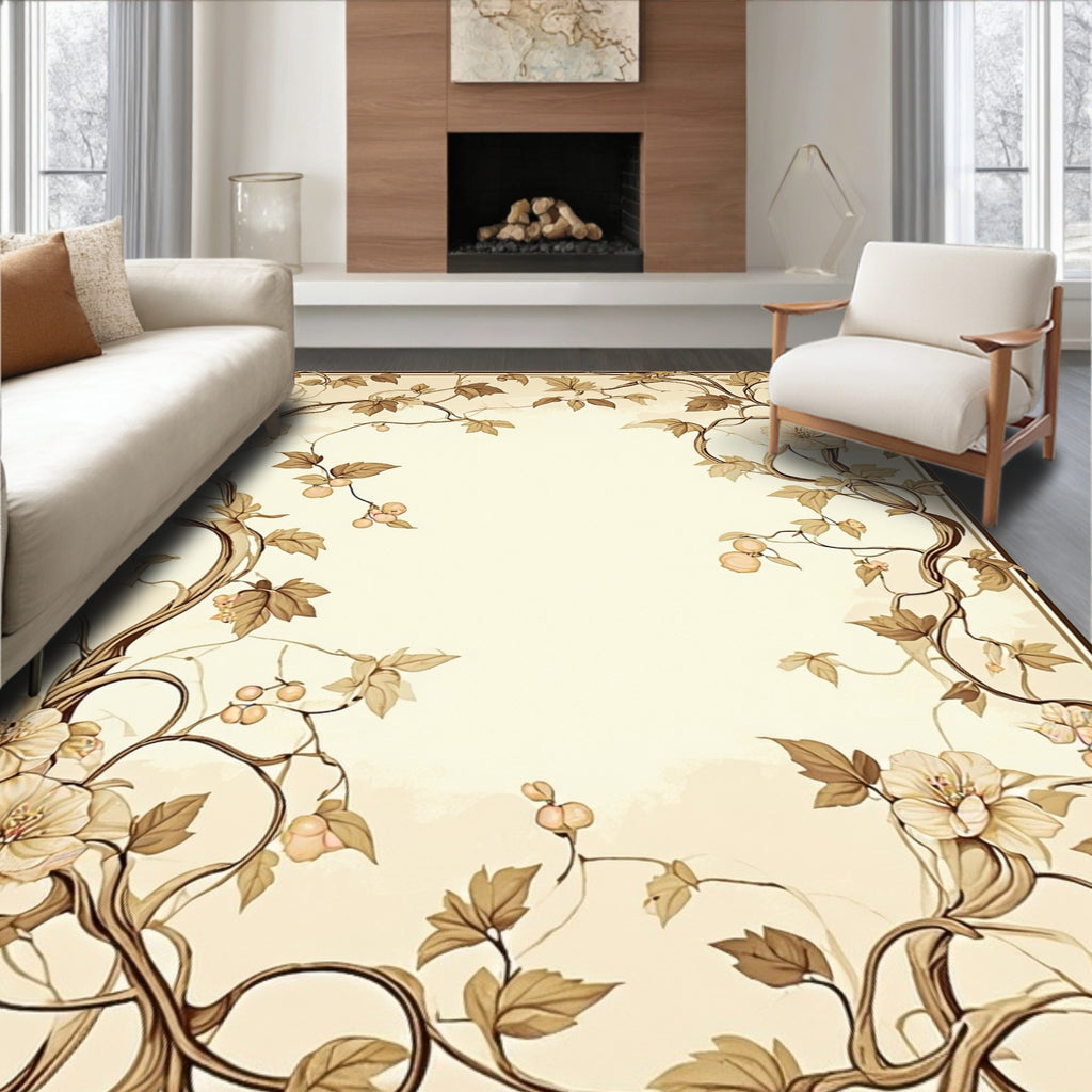Art Nouveau Floral Branch Vine Rug