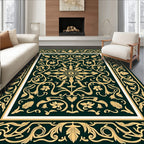 Elegant Floral And Leaf Pattern Rug