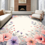 Whimsical Floral Design In Pastels Rug