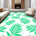 Green Leafy Tropical Pattern Rug