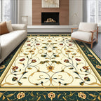 Luxe Floral Vine Cream Green Rug