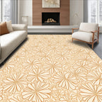 Outline Petal Patterned Warm Orange Rug