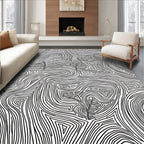 Abstract Swirls Botanical Pattern Rug