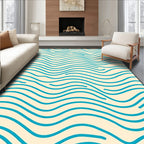 Aqua Waves Organic Pattern Rug