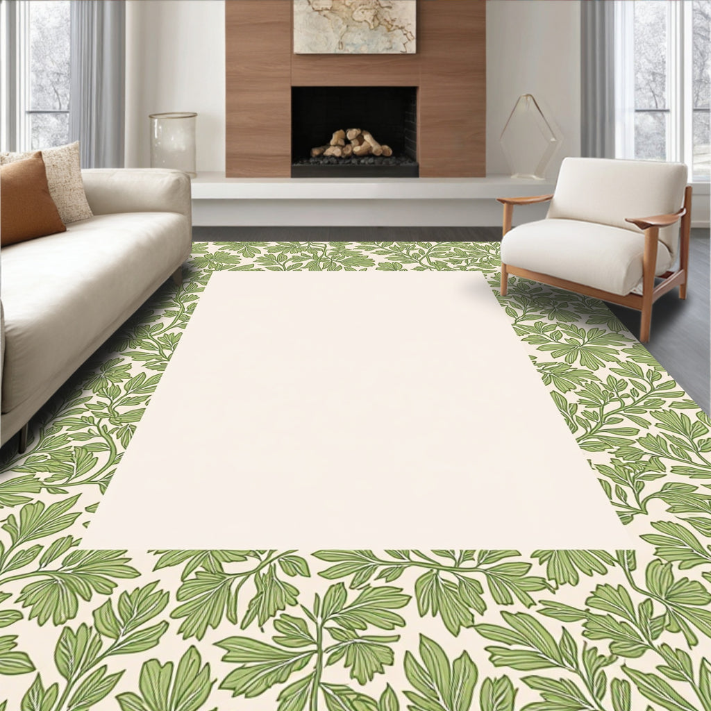 Green Leafy Vine Pattern Rug