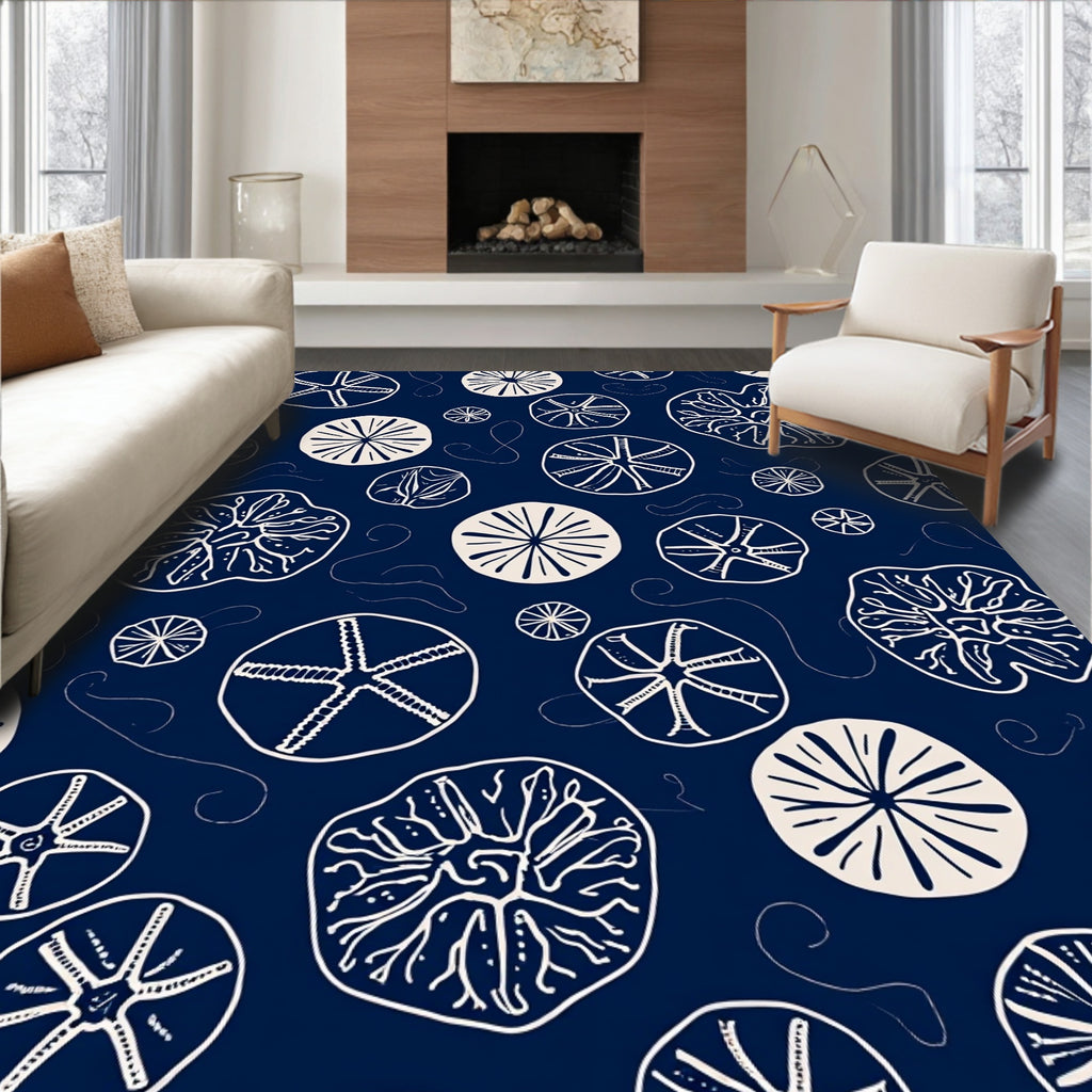 Marine Life Pattern Abstract Design Rug