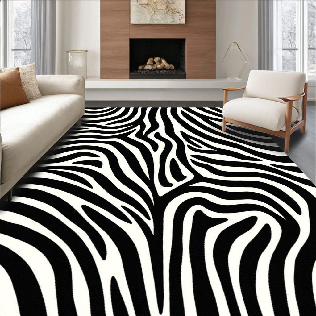 Wild Animal Print Stripes Rug