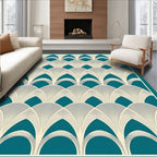 Art Deco Fan Patterned Geometric Rug