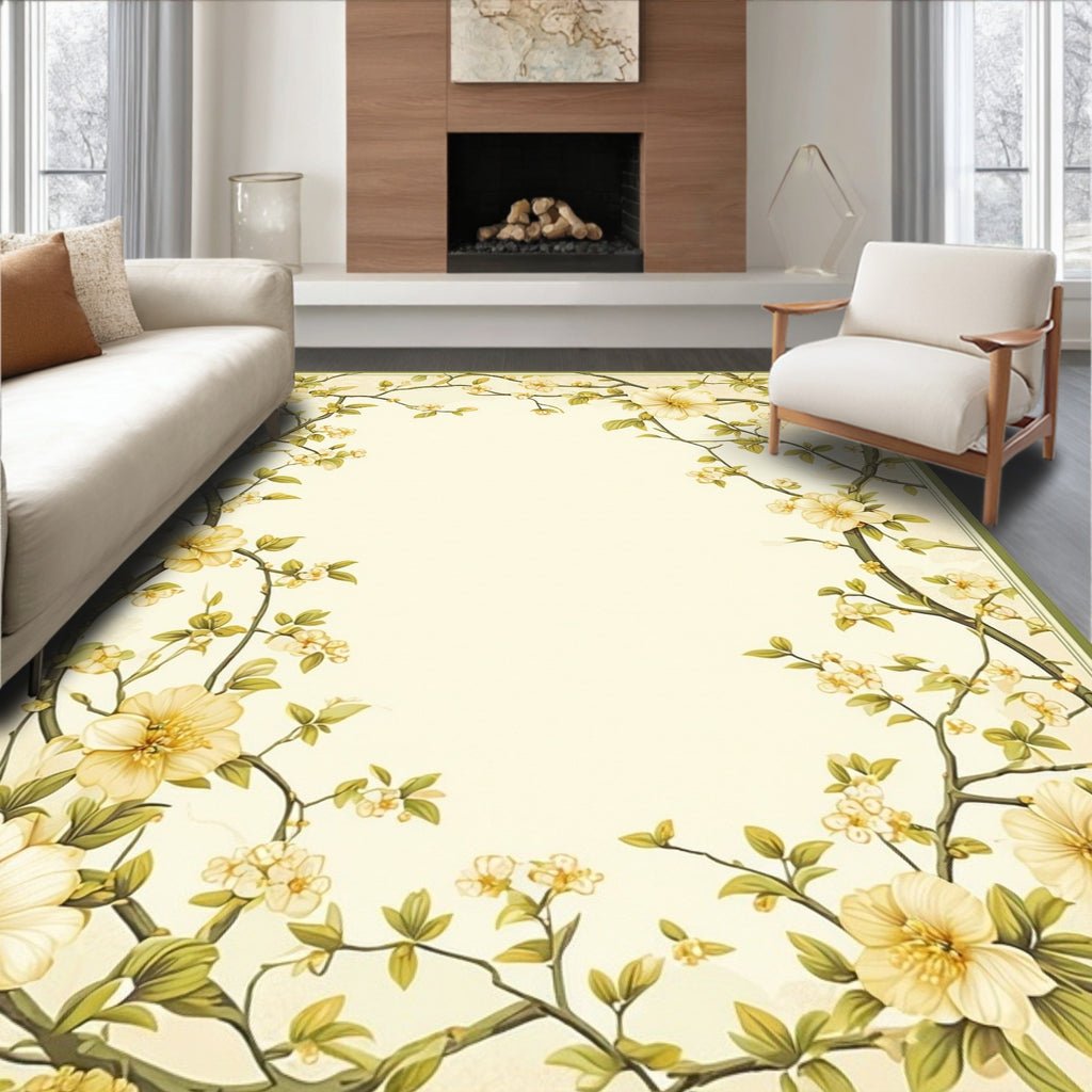 Vintage Floral Vine Pattern Rug