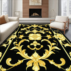 Ornate Gold Floral Vintage Tapestry Rug