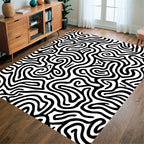 Monochromatic Abstract Labyrinth Rug