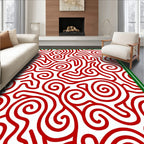 Ornate Red Swirl Infinite Maze Rug