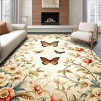 Floral Butterfly Garden Pattern Rug