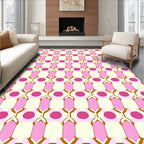 Pink Geometric Lattice Pattern Rug