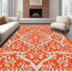 Elegant Floral Symmetry Pattern Rug