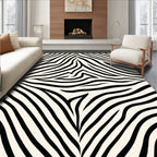 Bold Black White Stripe Pattern Rug