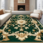 Elegant Gold Floral Vintage Pattern Rug