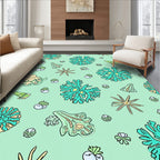 Oceanic Coral Flora Pattern Rug