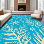 Coastal Leaf and Starburst Pattern Rug