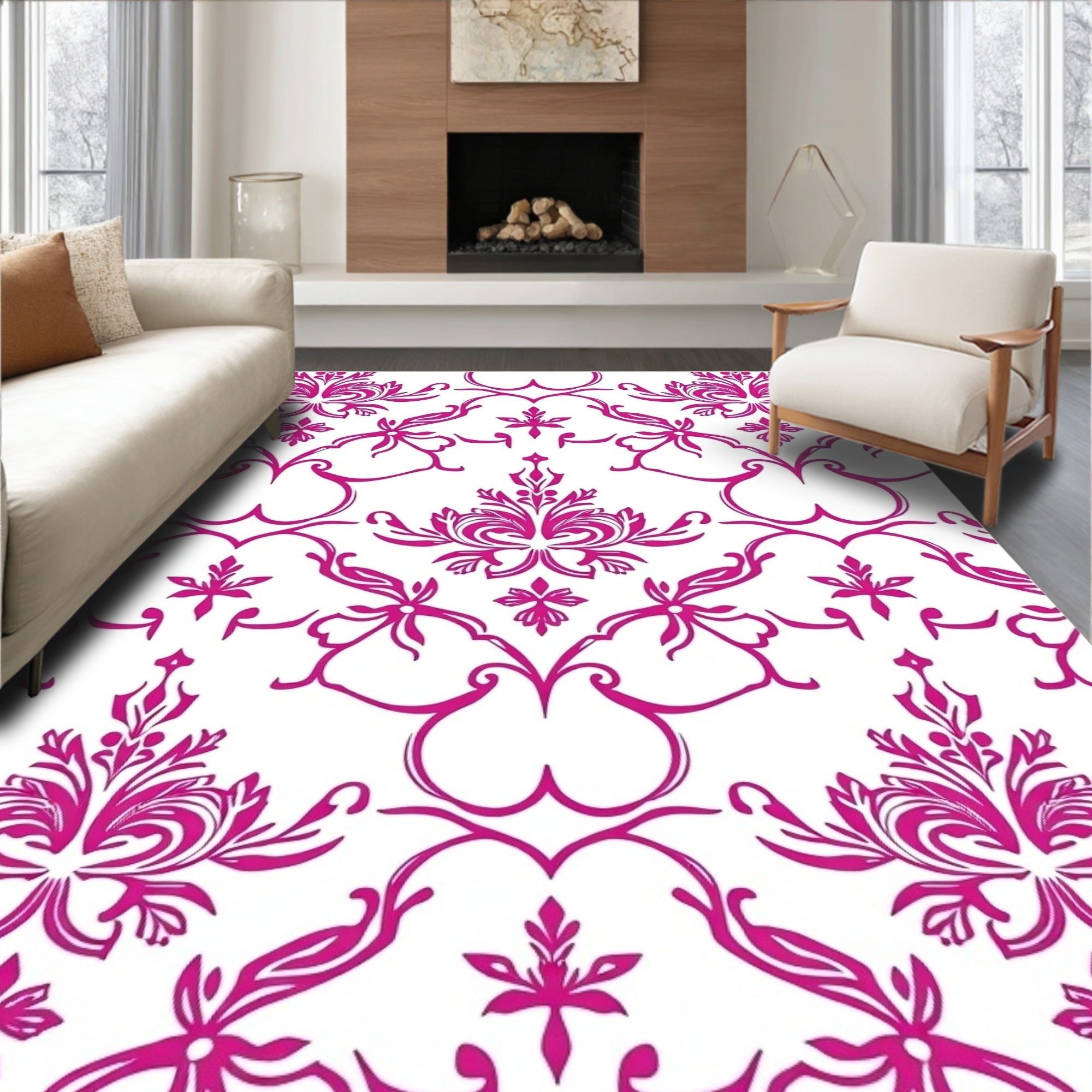 Ornate Paisley Vines Pattern Rug