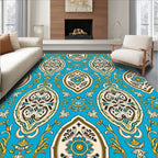 Azure Medallion Floral Ornament Rug