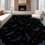 Dark Bat Pattern Print Rug