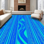 Striped Abstract Swirls Twists Rug