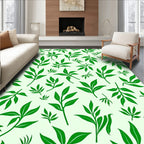Green Leafy Botanical Pattern Rug