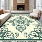 Ornate Floral Emblem Pattern Rug