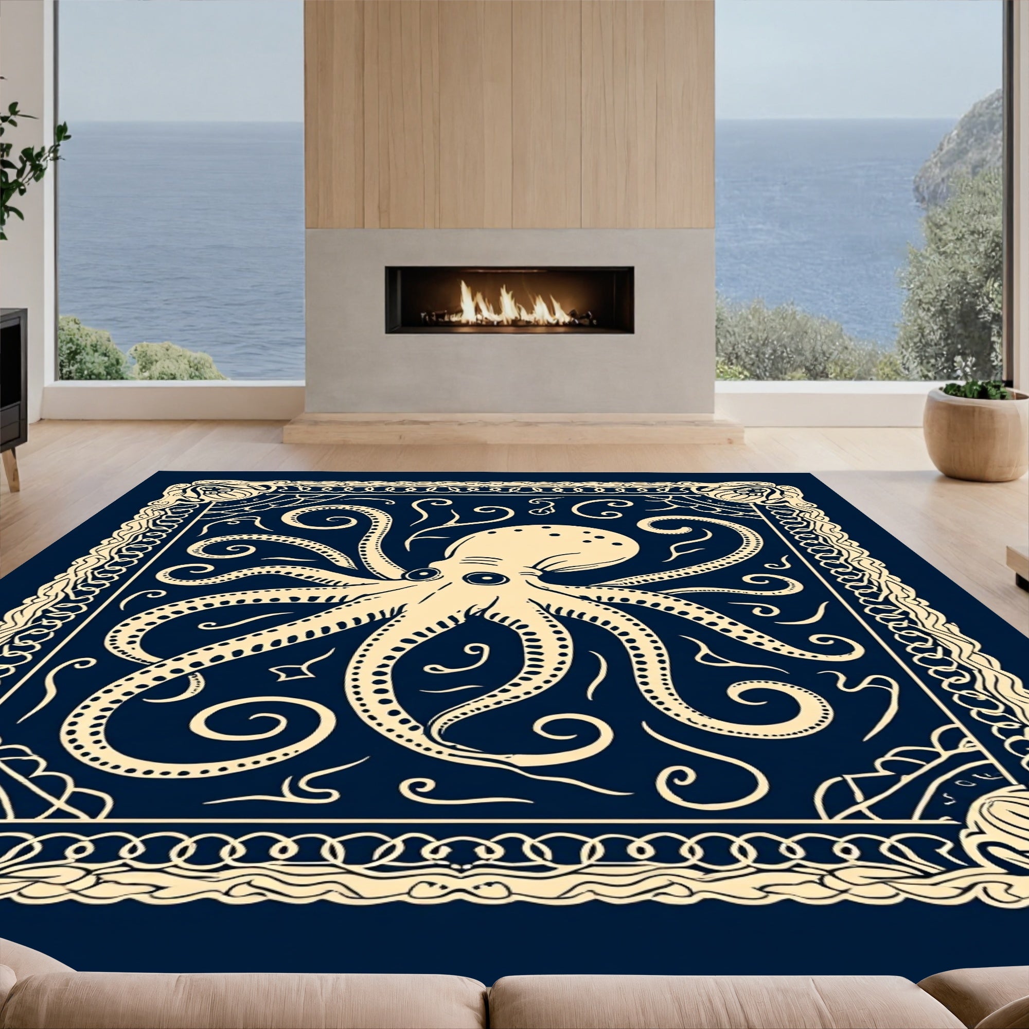 Classic Octopus Ornate Design Rug