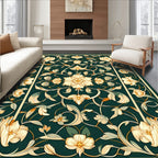 Ornate Floral Botanical Vine Pattern Rug