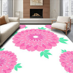 Pink Daisy Floral Pattern Rug