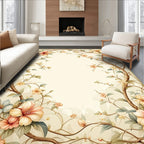 Elegant Floral Vine Botanical Pattern Rug