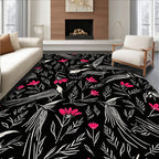 Whimsical Birds and Blossoms Pattern Rug