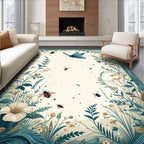 Nature Insects And Floral Frame Rug