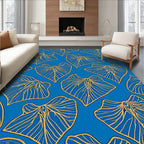 Golden Leaf Vein Pattern Rug
