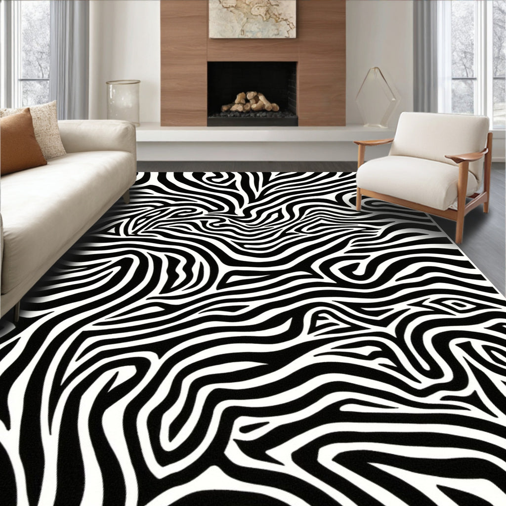 Abstract Zebra Stripe Pattern Design Rug