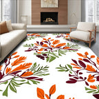 Autumnal Scarlet Foliage Cluster Rug