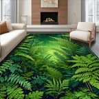 Lush Forest Fern Pattern Rug