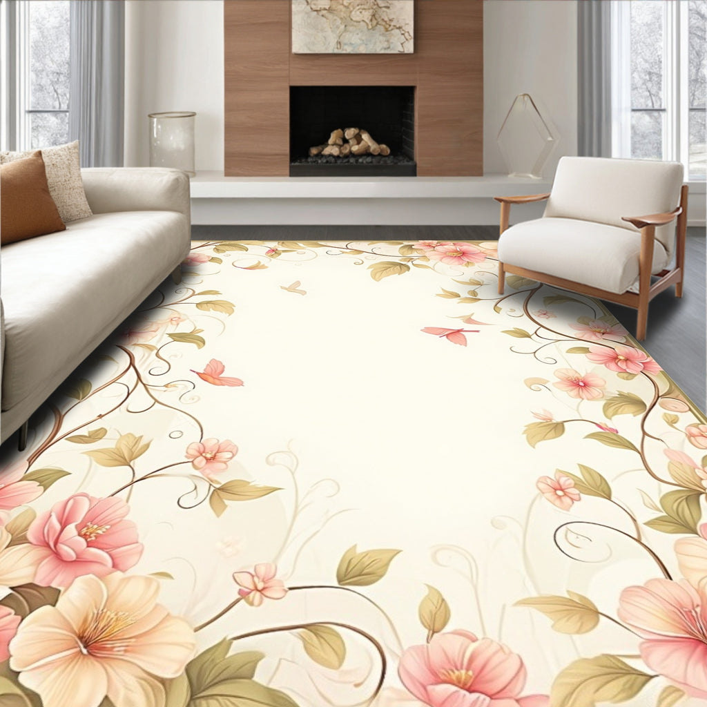 Nature Inspired Floral Vines Rug