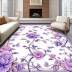 Purple Floral Vine Pattern Rug