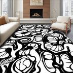 Abstract Organic Swirl Pattern Rug