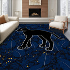 Black Cat In Jungle Pattern Rug