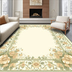 Floral Vines Botanical Border Rug