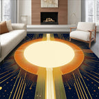 Radiant Sun burst Starry Night Rug