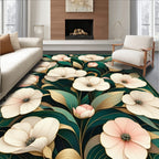 Elegant Floral And Leafy Art Nouveau Rug
