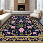 Ornate Rose Garden Floral Design Rug